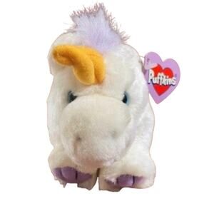SWIBCO Puffkins Magic The White Unicorn vintage Plush Stuffed Animal 1998
